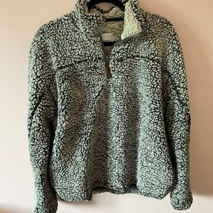 Grey Sherpa half zip sweater